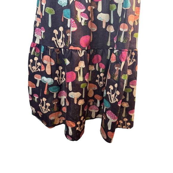 Princess Highway Size 2 Mushroom Print Short Sleeve Tiered Dress Linen Blend NWT - Picture 9 of 16